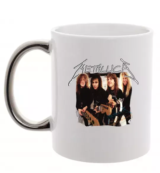 Чашка с цветной ручкой Metallica garage days Серебро фото