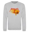Свитшот Metallica fire skull Серый меланж фото