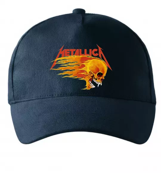 Кепка Metallica fire skull Темно-синій фото