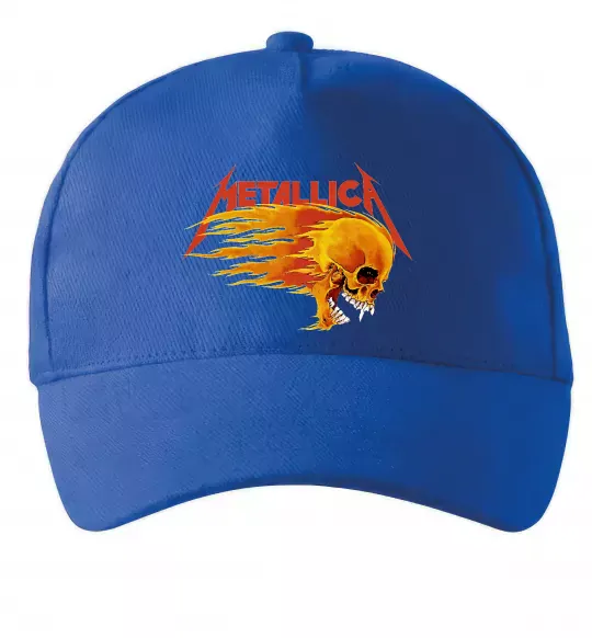 Кепка Metallica fire skull Яскраво-синій фото