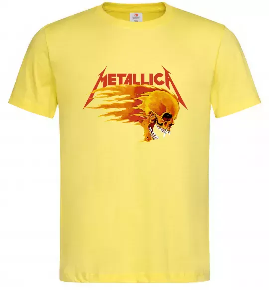 Чоловіча футболка Metallica fire skull Лимонний фото