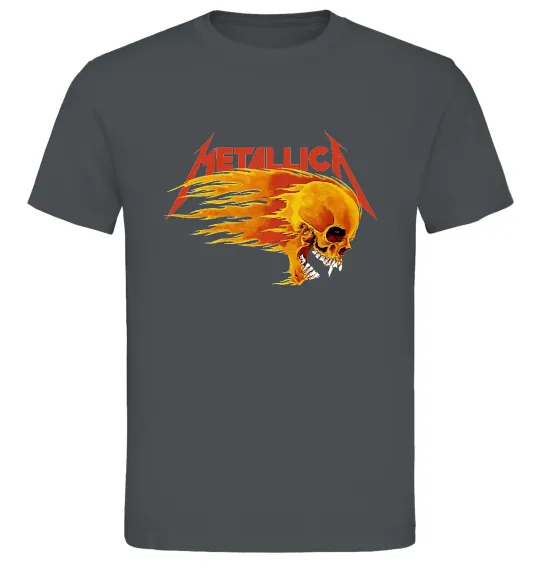 Чоловіча футболка Metallica fire skull Графіт фото