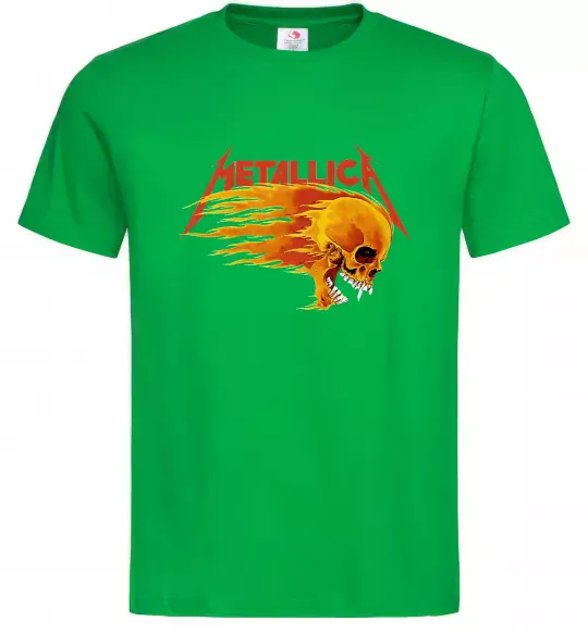 Чоловіча футболка Metallica fire skull Зелений фото
