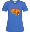 Женская футболка Metallica fire skull Ярко-синий фото