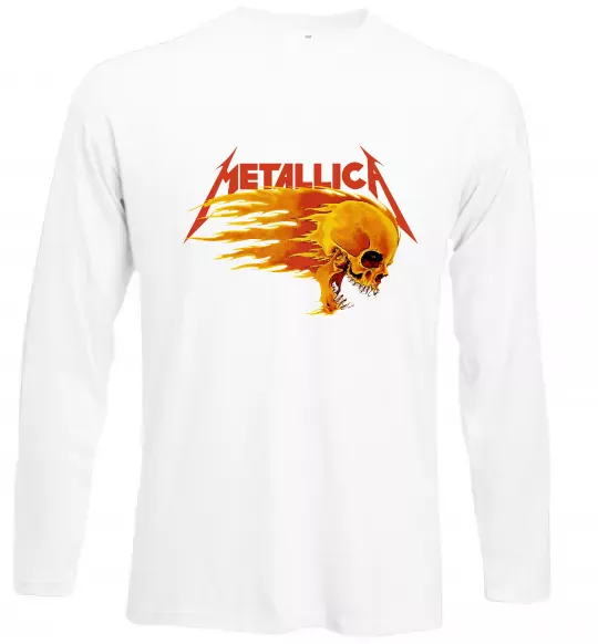Лонгслів Metallica fire skull Білий фото