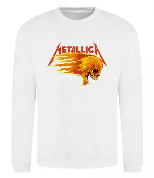 Світшот Metallica fire skull Білий фото