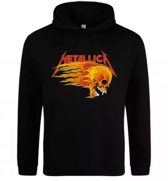 Женская толстовка (худи) Metallica fire skull Черный фото