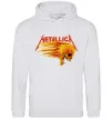 Женская толстовка (худи) Metallica fire skull Серый меланж фото