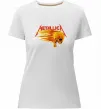 Жіноча преміум футболка Metallica fire skull Білий фото