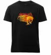 Чоловіча преміум футболка Metallica fire skull Чорний фото