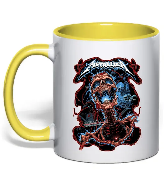 Чашка з кольоровою ручкою Metallica Birmingham 2017 Лимонний фото
