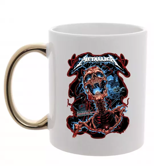 Чашка с цветной ручкой Metallica Birmingham 2017 Золото фото