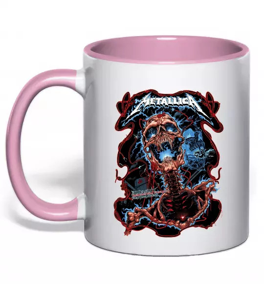 Чашка с цветной ручкой Metallica Birmingham 2017 Нежно розовый фото