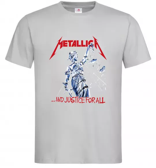 Мужская футболка Metallica and justice for all Серый фото