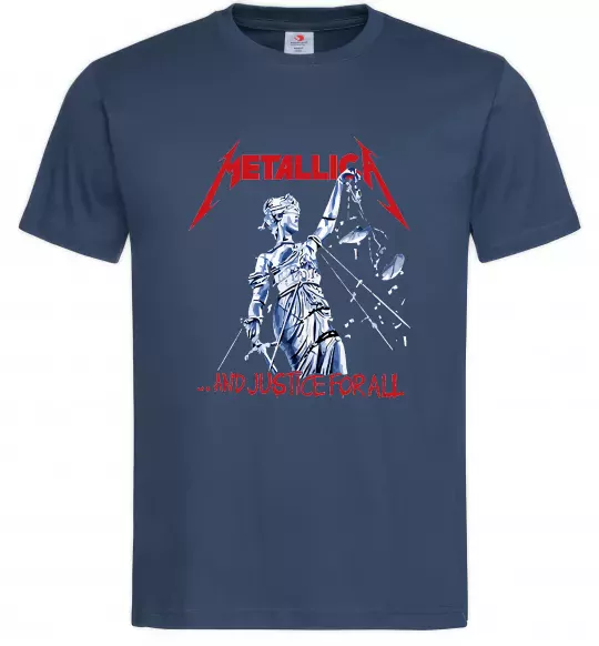 Мужская футболка Metallica and justice for all Темно-синий фото