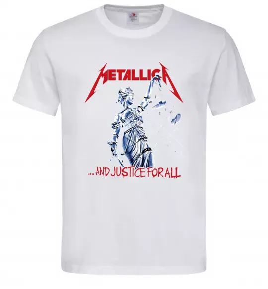 Мужская футболка Metallica and justice for all Белый фото