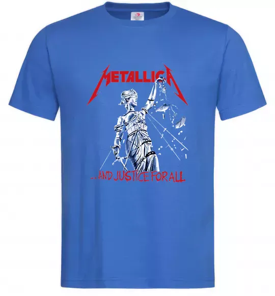 Мужская футболка Metallica and justice for all Ярко-синий фото