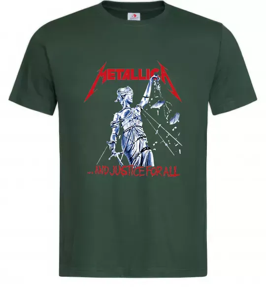 Мужская футболка Metallica and justice for all Темно-зеленый фото