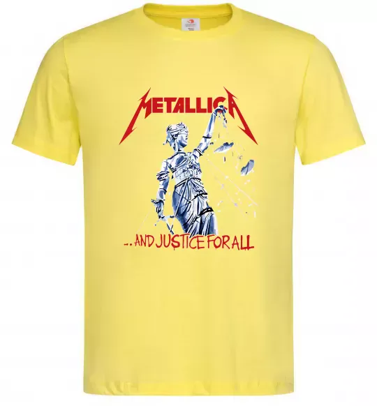 Мужская футболка Metallica and justice for all Лимонный фото