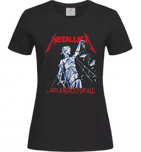 Жіноча футболка Metallica and justice for all Чорний фото