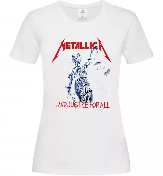 Жіноча футболка Metallica and justice for all Білий фото