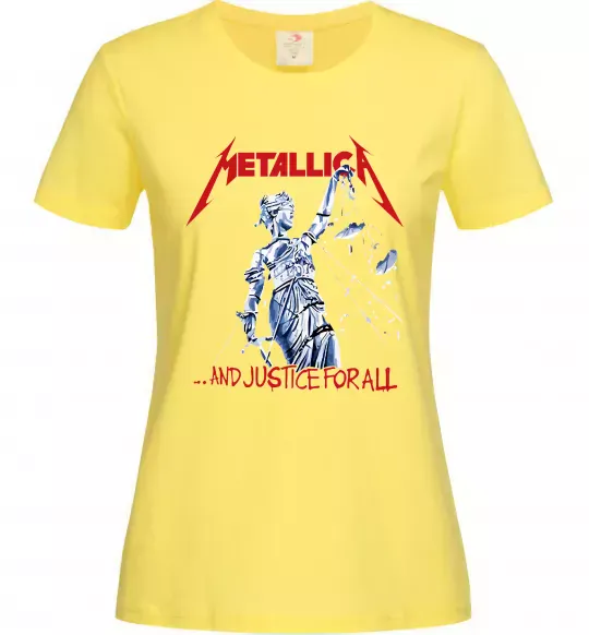 Жіноча футболка Metallica and justice for all Лимонний фото