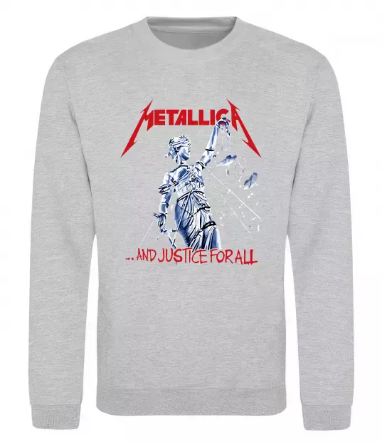 Свитшот Metallica and justice for all Серый меланж фото