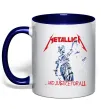 Чашка с цветной ручкой Metallica and justice for all Глубокий темно-синий фото
