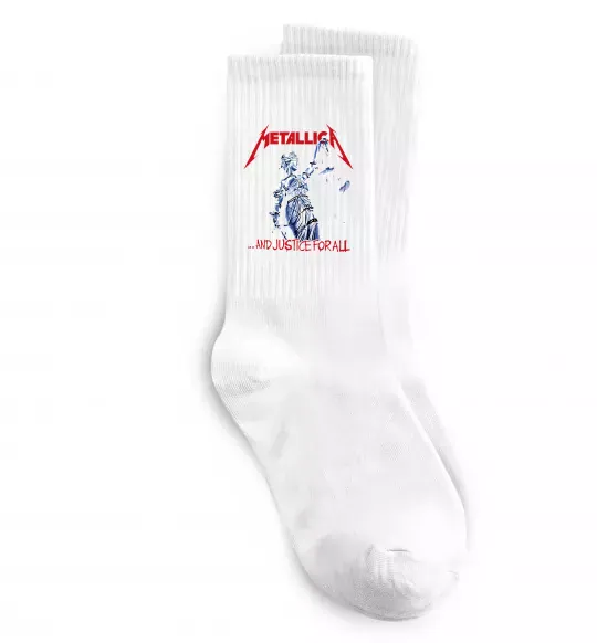 Носки Metallica and justice for all Белый фото