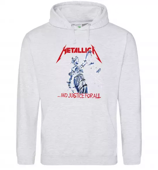 Чоловіча толстовка (худі) Metallica and justice for all Сірий меланж фото