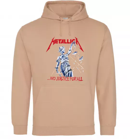 Чоловіча толстовка (худі) Metallica and justice for all Пісочний фото