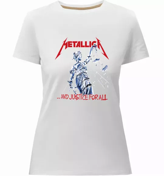 Жіноча преміум футболка Metallica and justice for all Білий фото