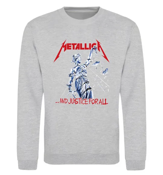 Свитшот Metallica and justice for all Серый меланж фото