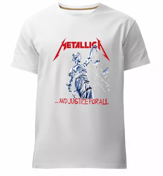 Чоловіча преміум футболка Metallica and justice for all Білий фото