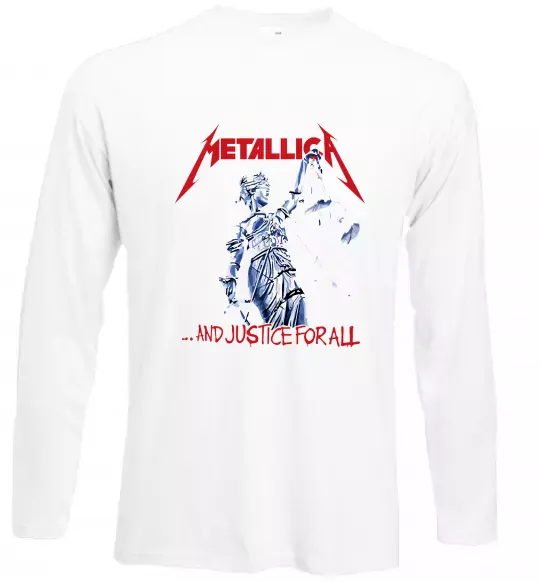 Лонгслив Metallica and justice for all Белый фото