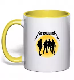 Чашка с цветной ручкой Metallica time skull Черный фото