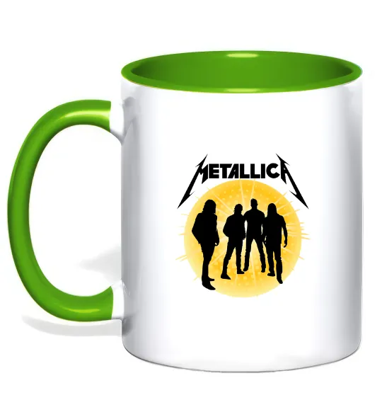 Чашка з кольоровою ручкою Metallica 72 seasons Лаймовий фото