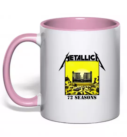Чашка с цветной ручкой 72 seasons album Metallica Нежно розовый фото