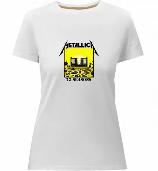 Женская премиум футболка 72 seasons album Metallica Белый фото