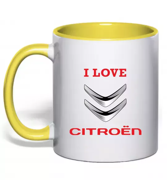 Чашка з кольоровою ручкою Citroen Сонячно жовтий фото