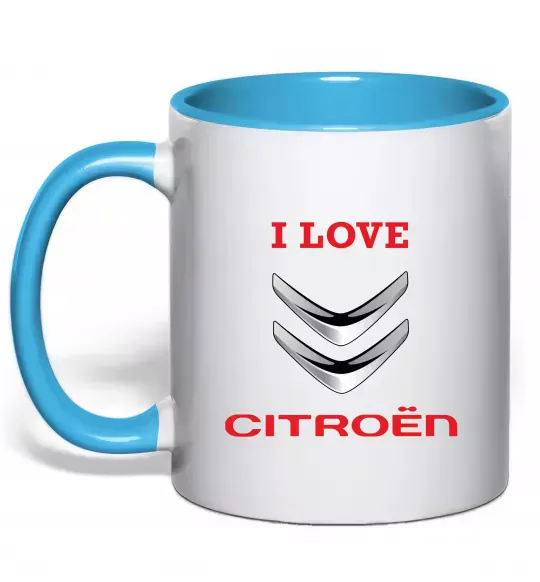 Чашка з кольоровою ручкою Citroen Блакитний фото