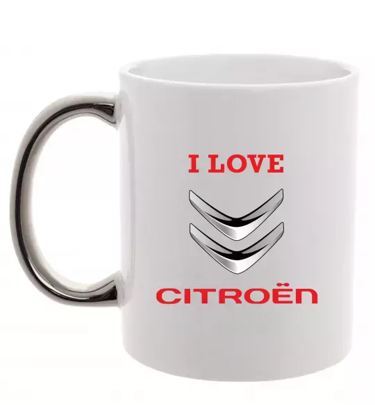 Чашка з кольоровою ручкою Citroen Срібло фото