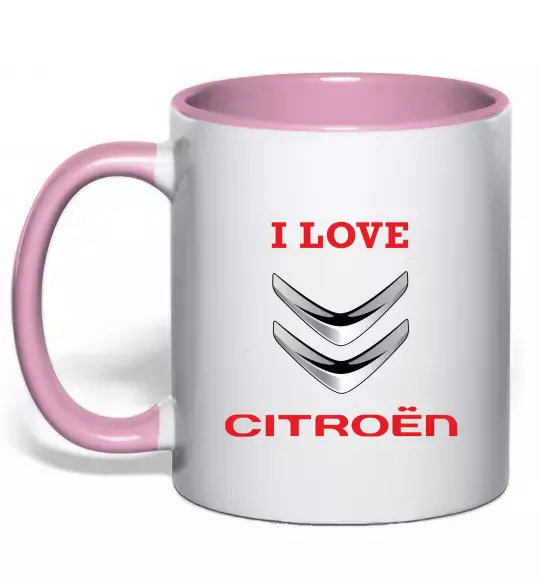 Чашка з кольоровою ручкою Citroen Ніжно рожевий фото