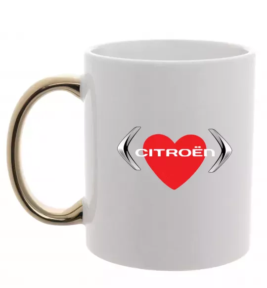 Чашка з кольоровою ручкою Citroen серце Золото фото