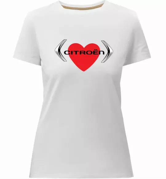 Жіноча преміум футболка Citroen серце Білий фото