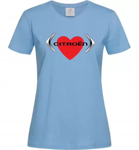 Жіноча футболка Citroen серце Блакитний фото