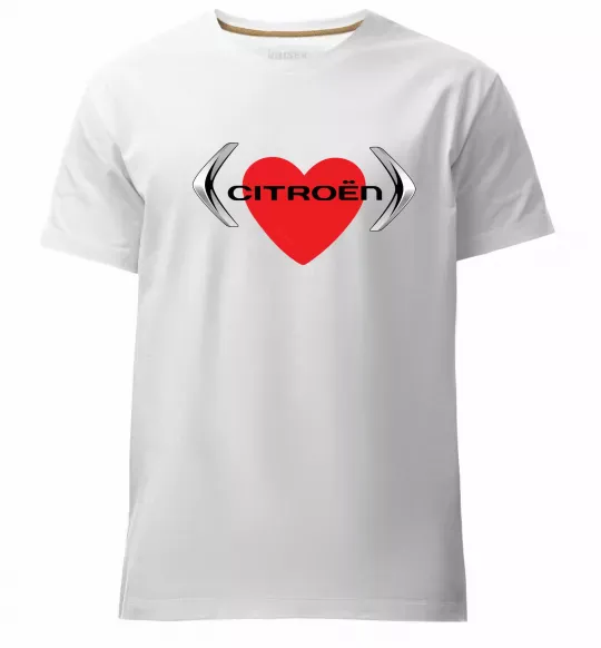 Чоловіча преміум футболка Citroen серце Білий фото