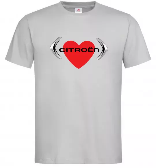 Чоловіча футболка Citroen серце Сірий фото