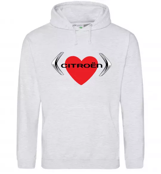 Чоловіча толстовка (худі) Citroen серце Сірий меланж фото