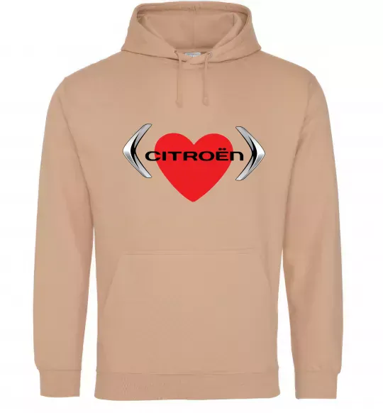 Жіноча толстовка (худі) Citroen серце Пісочний фото